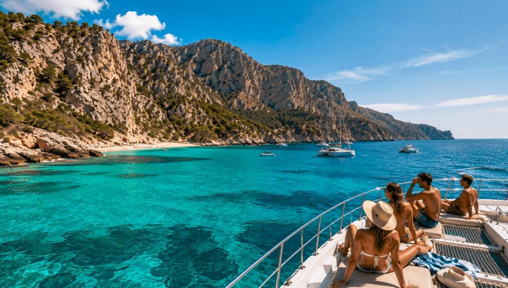 Boat trip in Alcudia sailing past the crystal-clear waters and cliffs of Formentor