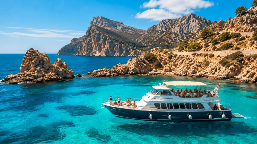 Formentor boat trip from Alcudia sailing along the cliffs and turquoise waters of Mallorca